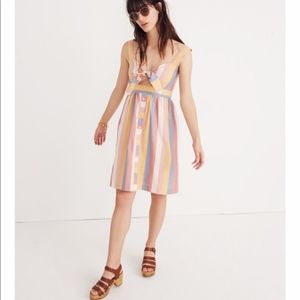 Madewell Tie-Front Mini Dress in Sherbet Stripe